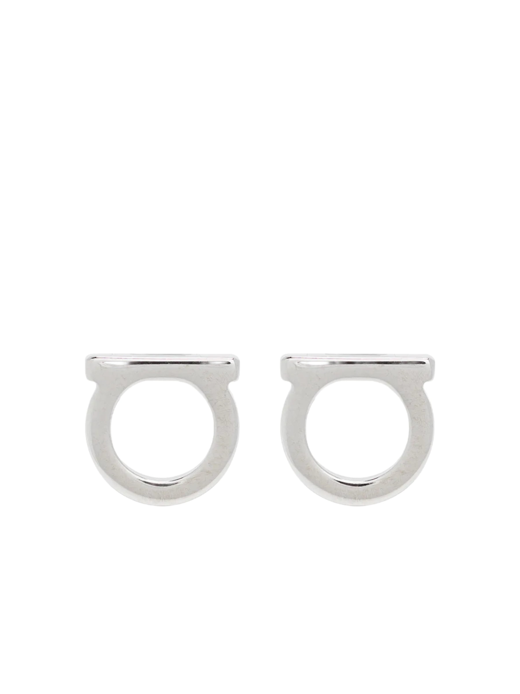 Ferragamo aretes Gancini plateados GRANDES
