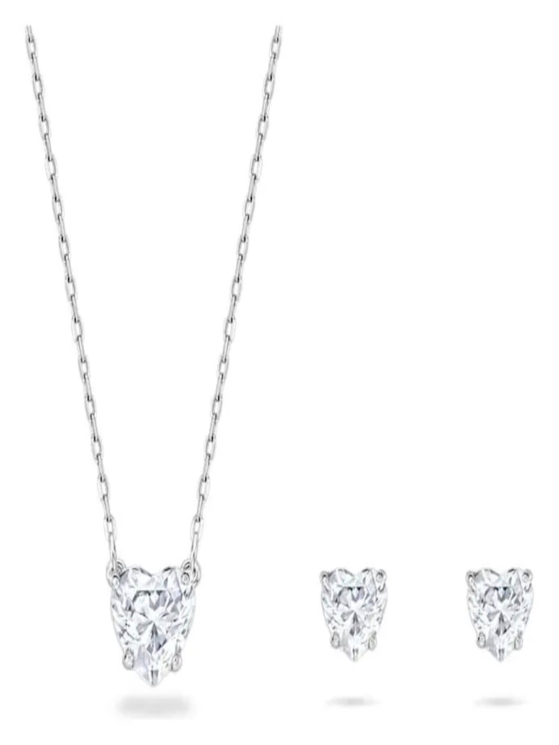 Set Collar y Aretes Swarowski Cristal Corazon