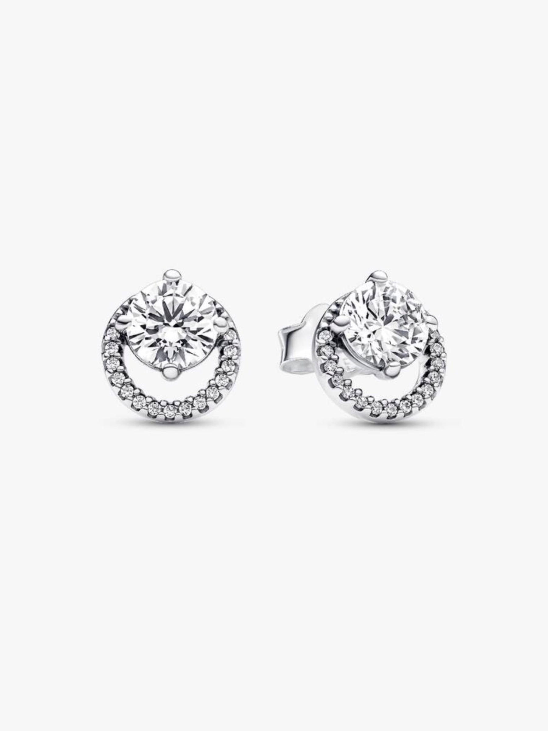 Aretes Pandroa Círculo de Cristal con Cristal en Medio