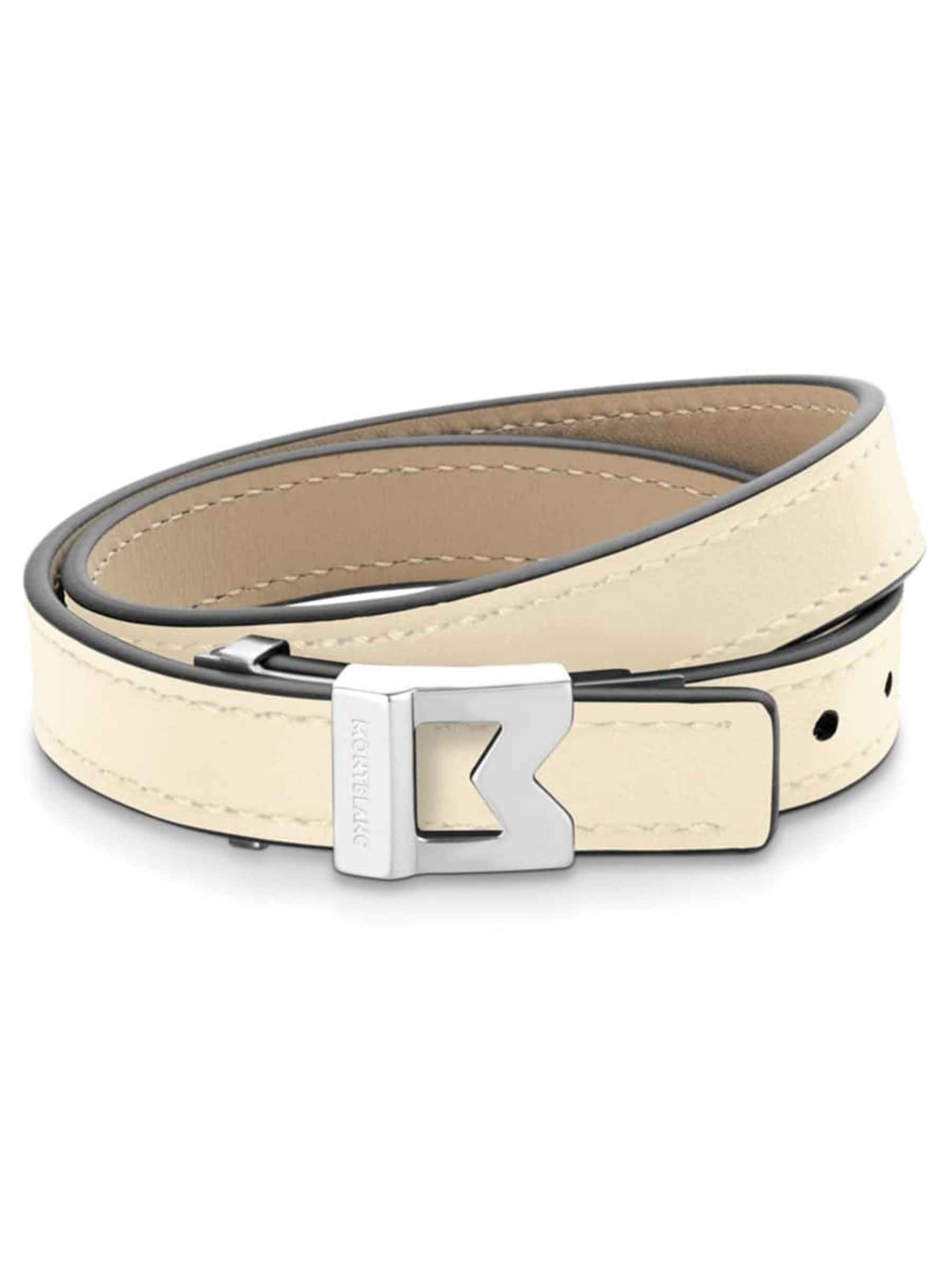 PULSERA MONTBLANC BLANCA PIEL LOGO M