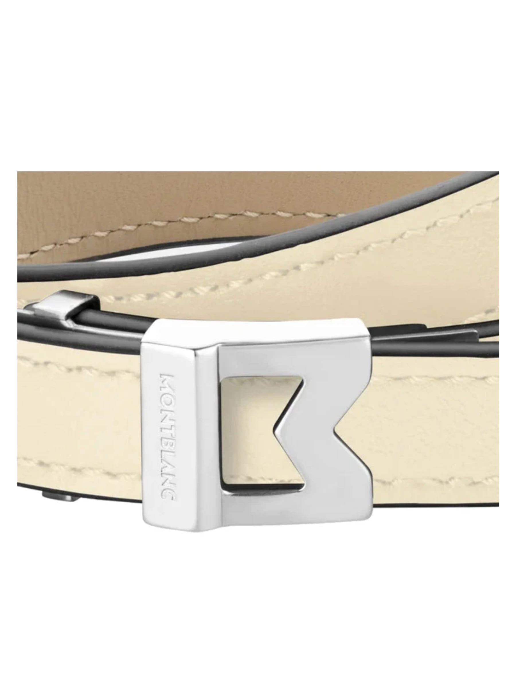 Pulsera Montblanc Blanca Piel Logo M