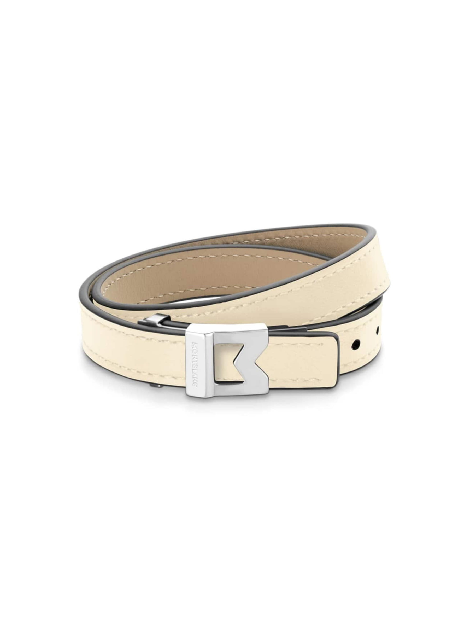 Pulsera Montblanc Blanca Piel Logo M