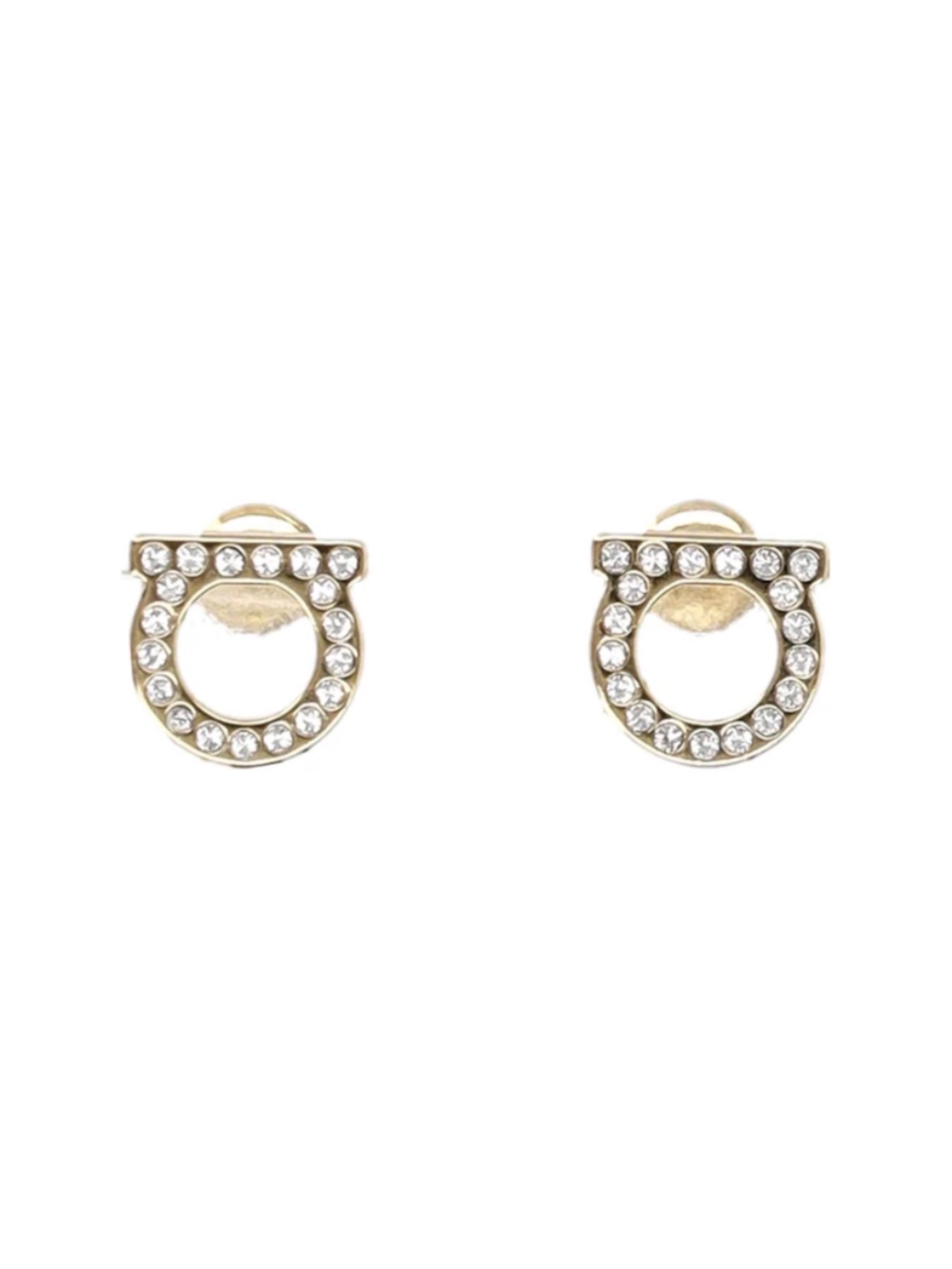 ARETES FERRAGAMO MINI DORADO CON CRISTALES