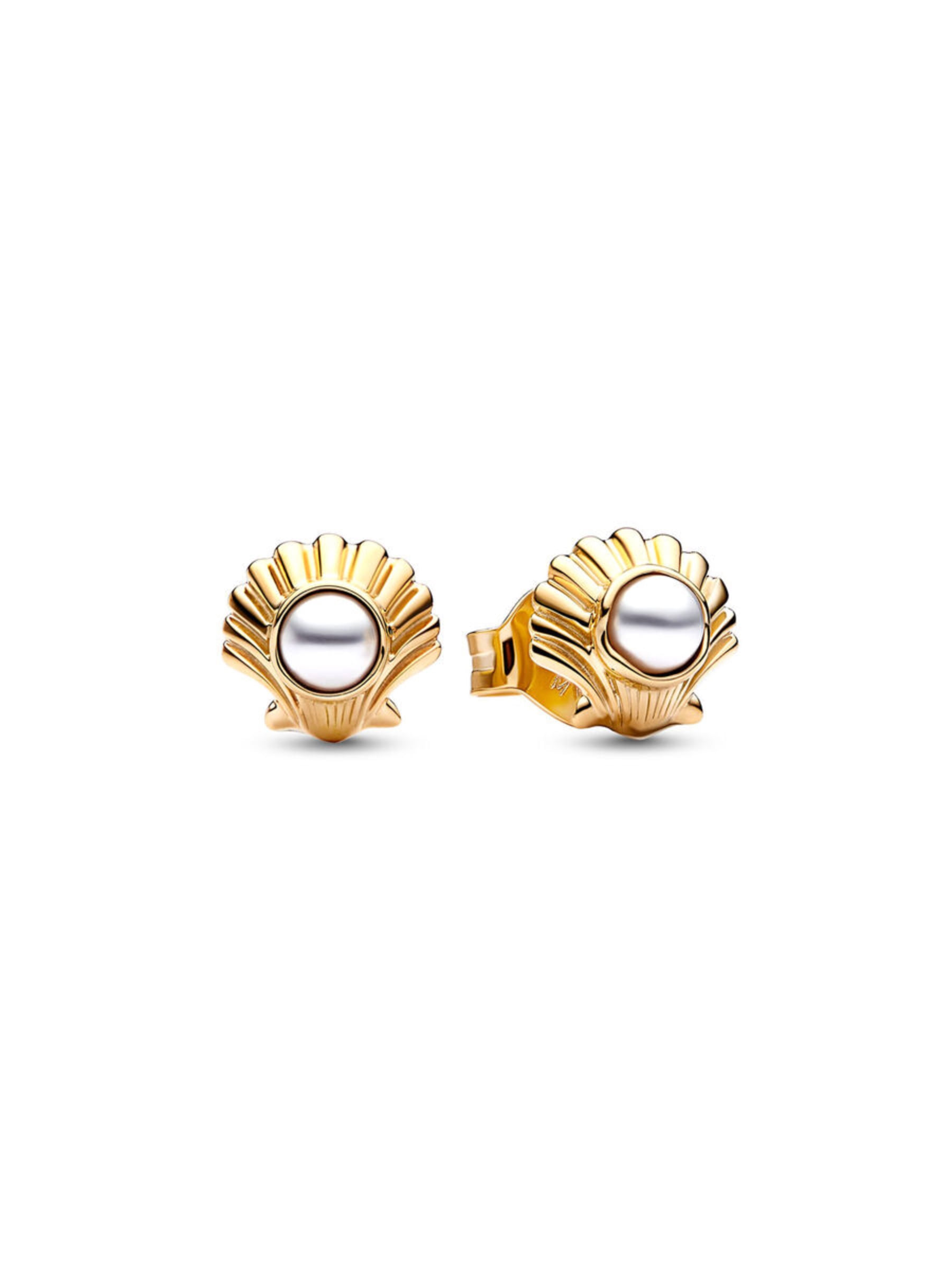Aretes Dorados con Perla