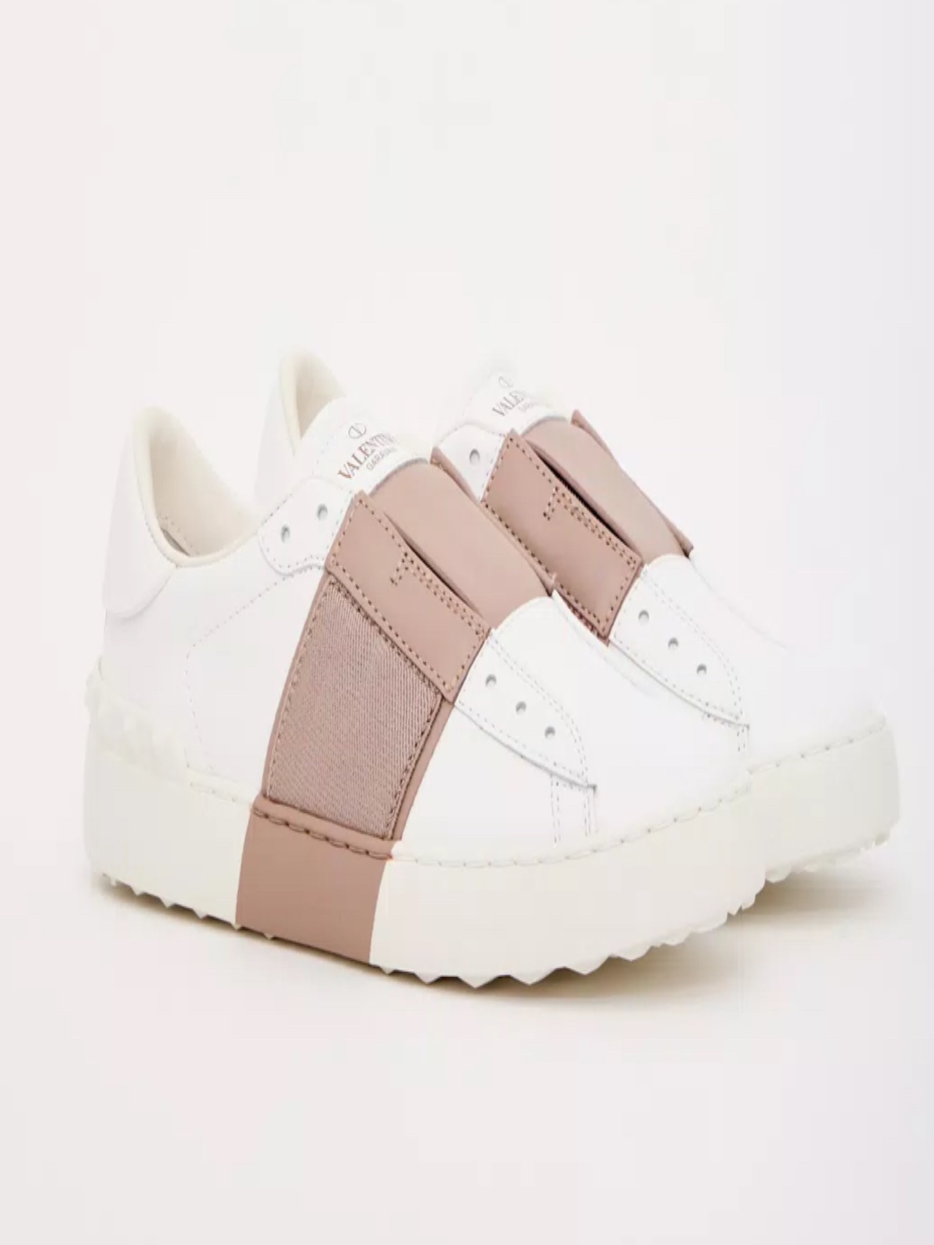 Valentino Garavani Tie-Up Trainers Blanco con Beige