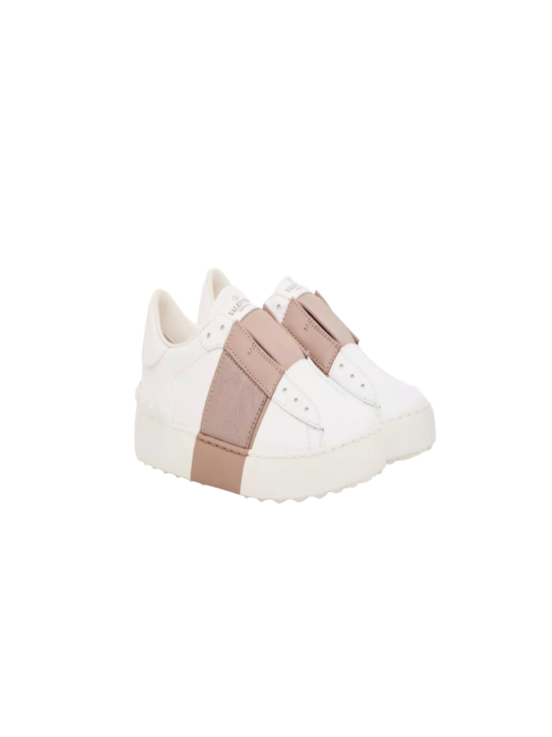 Valentino Garavani Tie-Up Trainers Blanco con Beige
