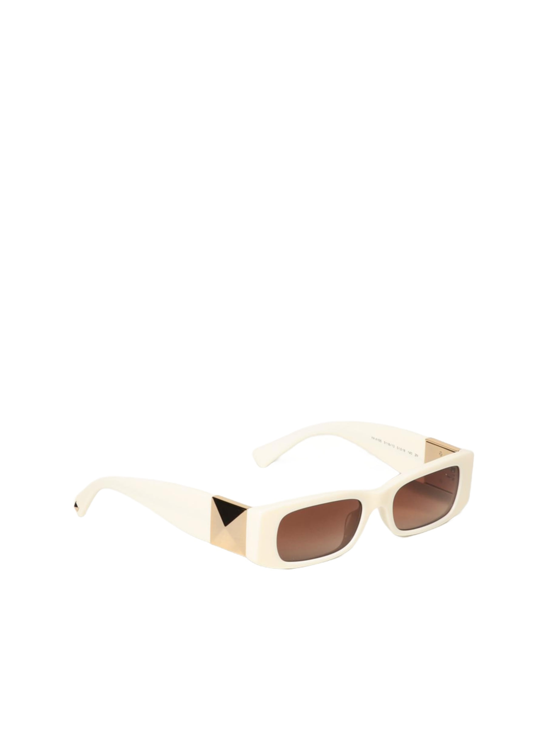 Valentino - Blanco Clásico con Detalle Dorado | Lentes de Sol para Mujer Preowned