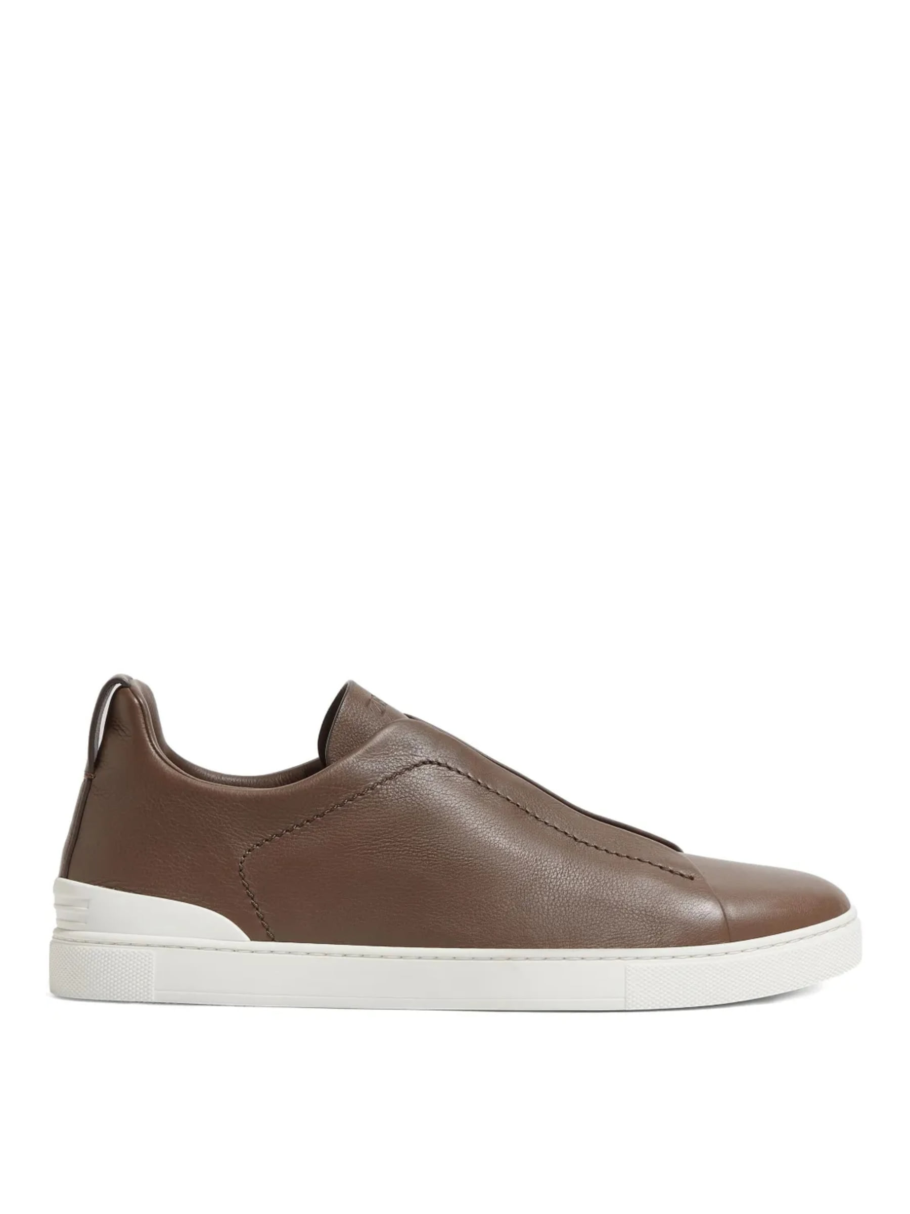 ZEGNA TRIPLE STITCH PIEL BROWN