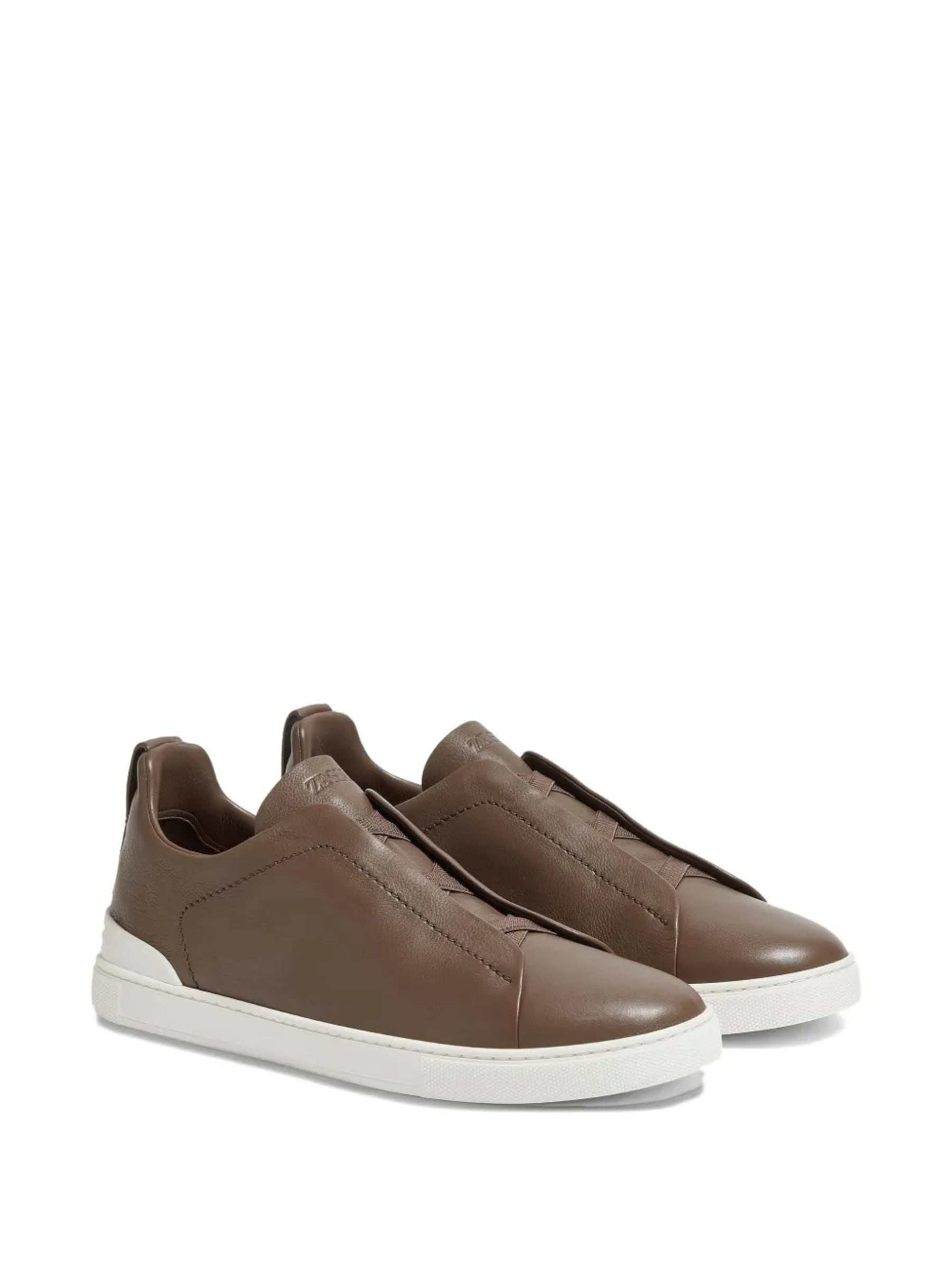 ZEGNA TRIPLE STITCH PIEL BROWN