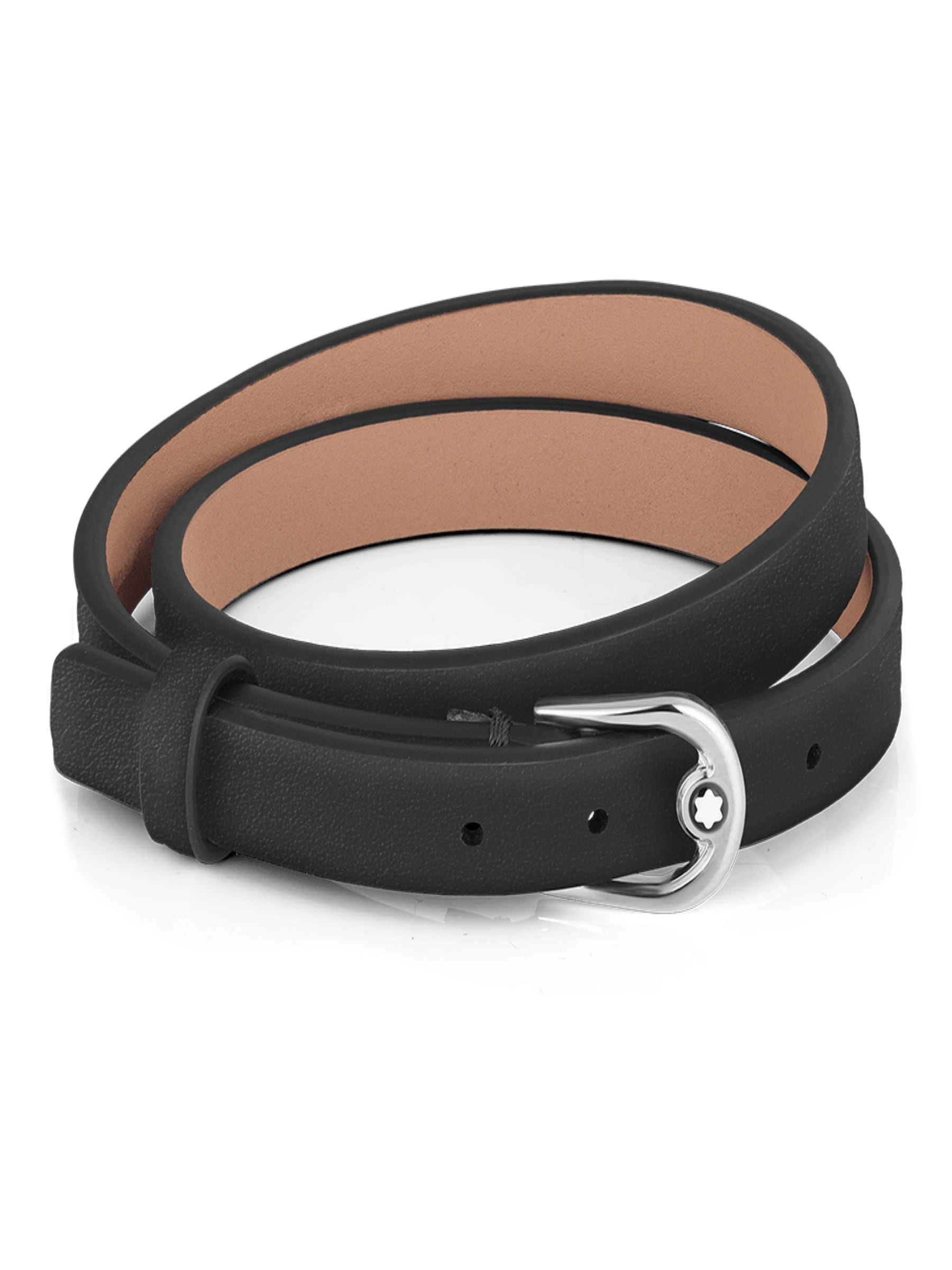 PULSERA MONTBLANC NEGRA DOBLE DELGADA