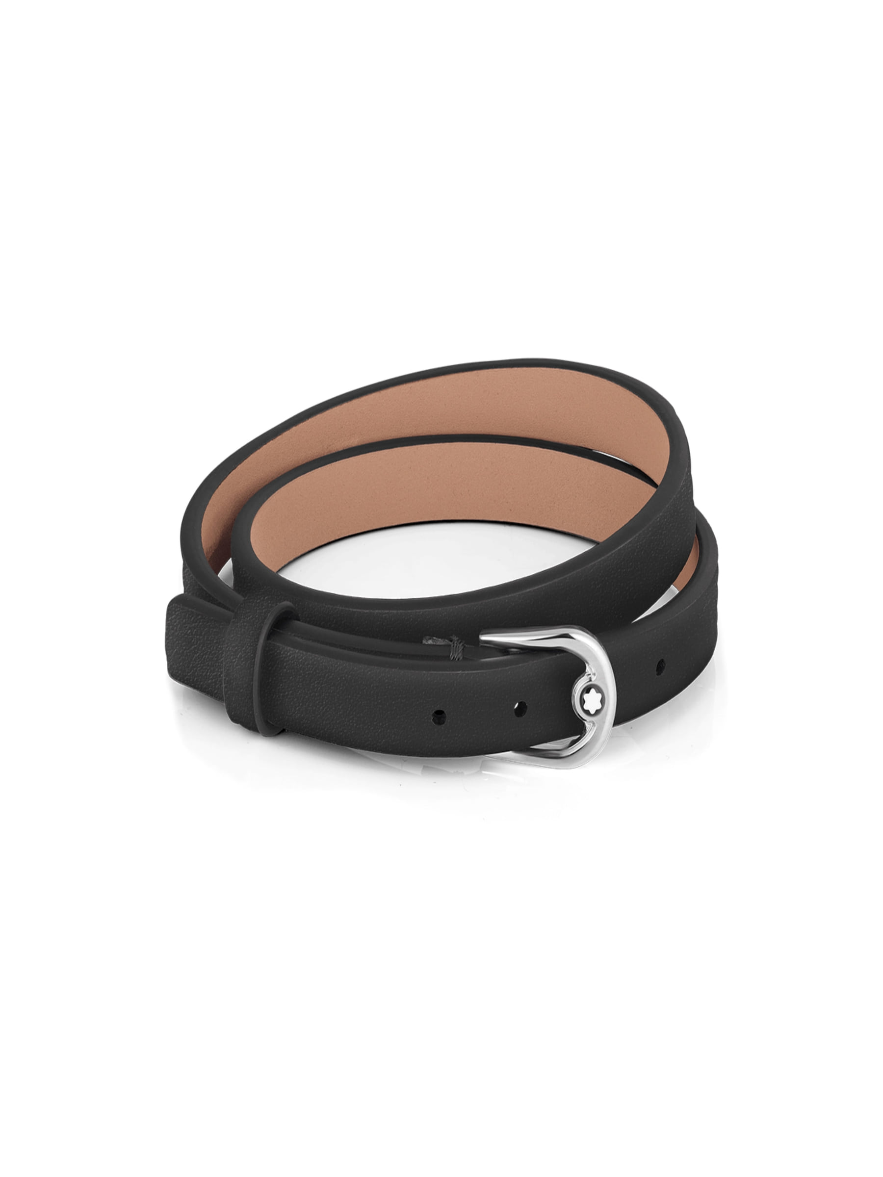 Pulsera Montblanc Negra Doble Delgada