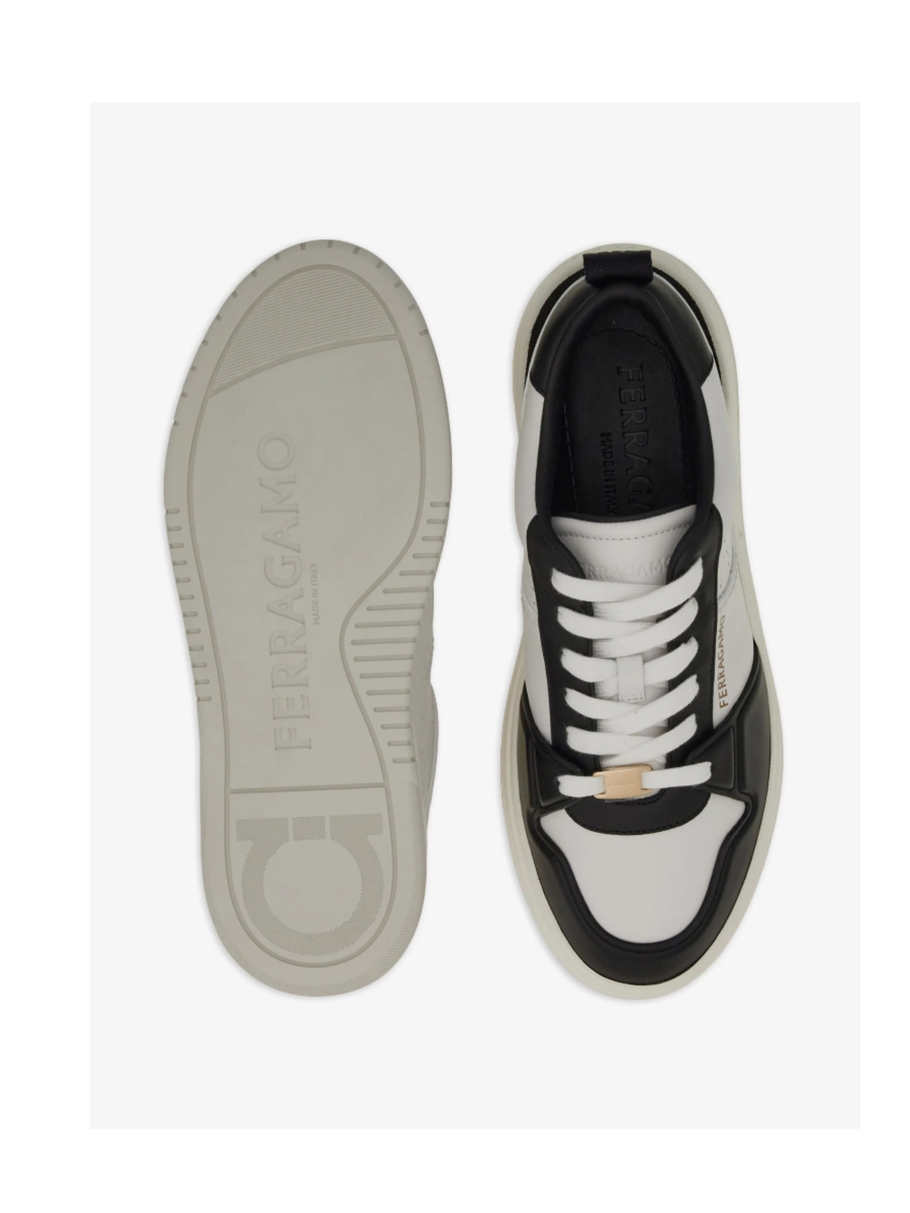 Tenis Ferragamo Dennis Blanco Con Negro