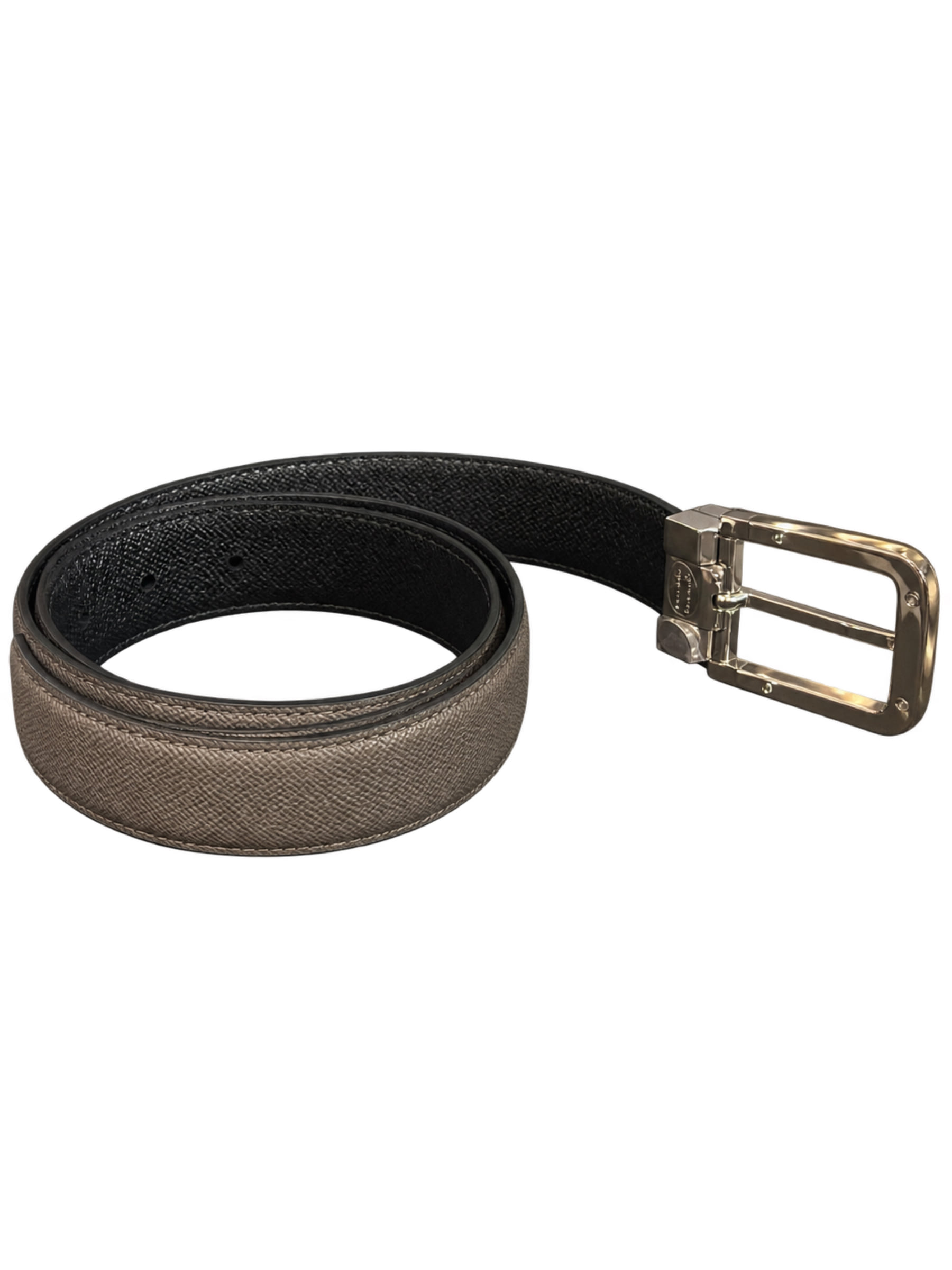 Cinturon Ferragamo Gris Con Negro
