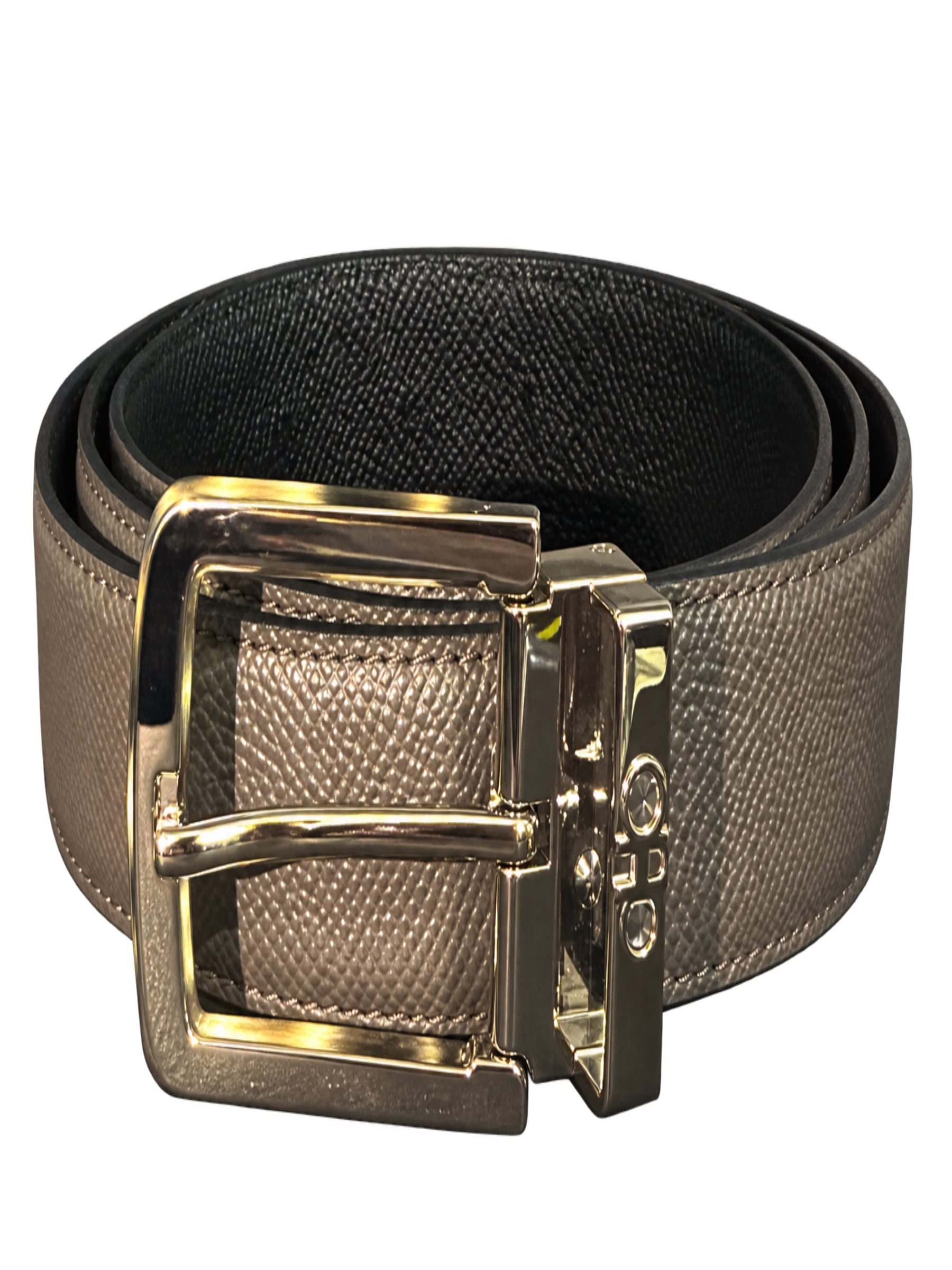 Cinturon Ferragamo Gris Con Negro