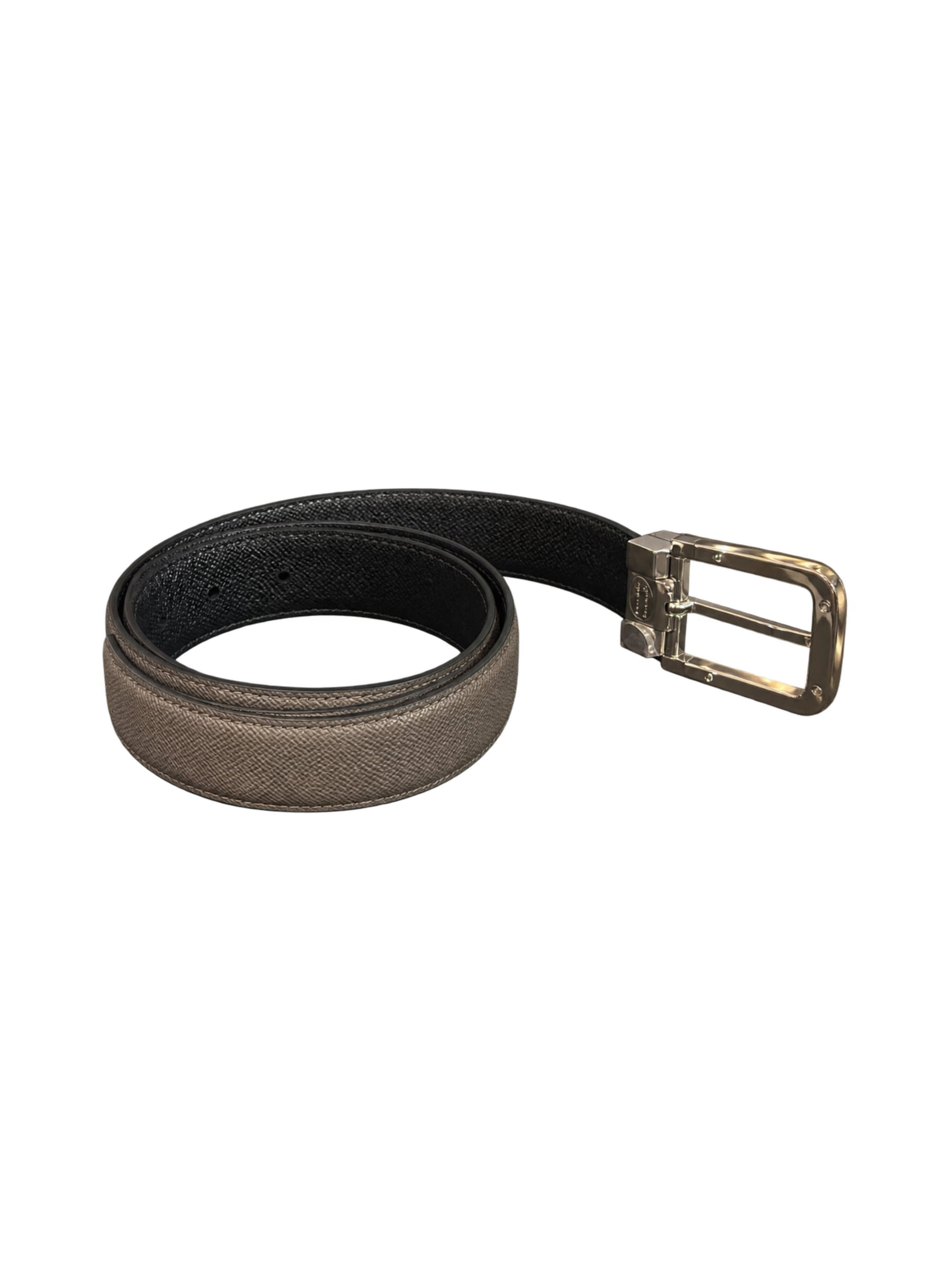 Cinturon Ferragamo Gris Con Negro