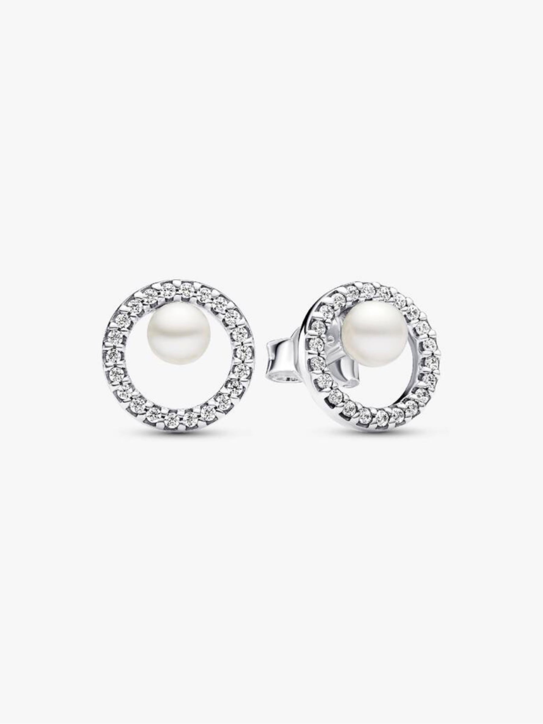 Aretes Pandora Círculo Cristal con Perla