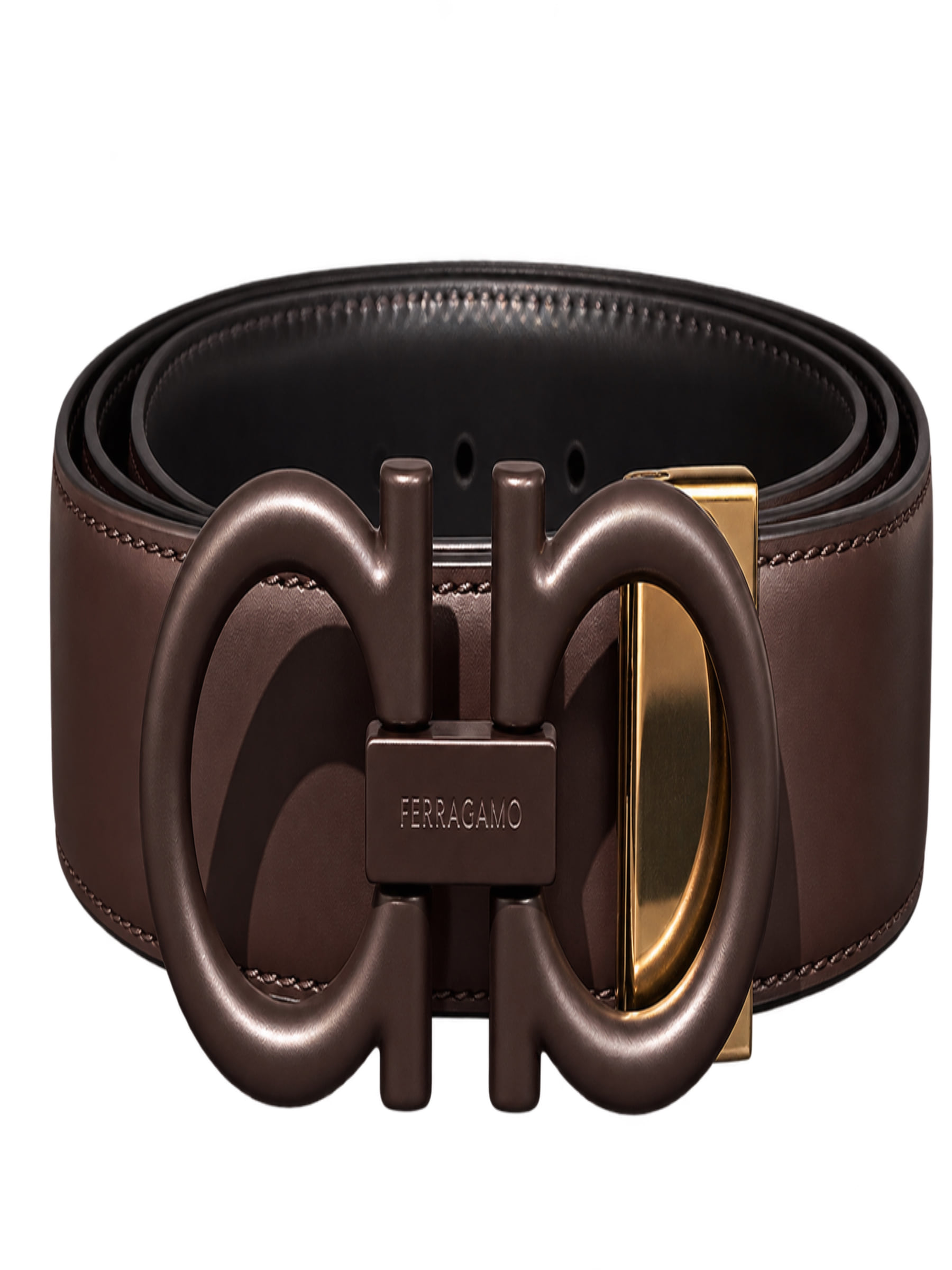 Cinturon Ferragamo Cafe con Negro