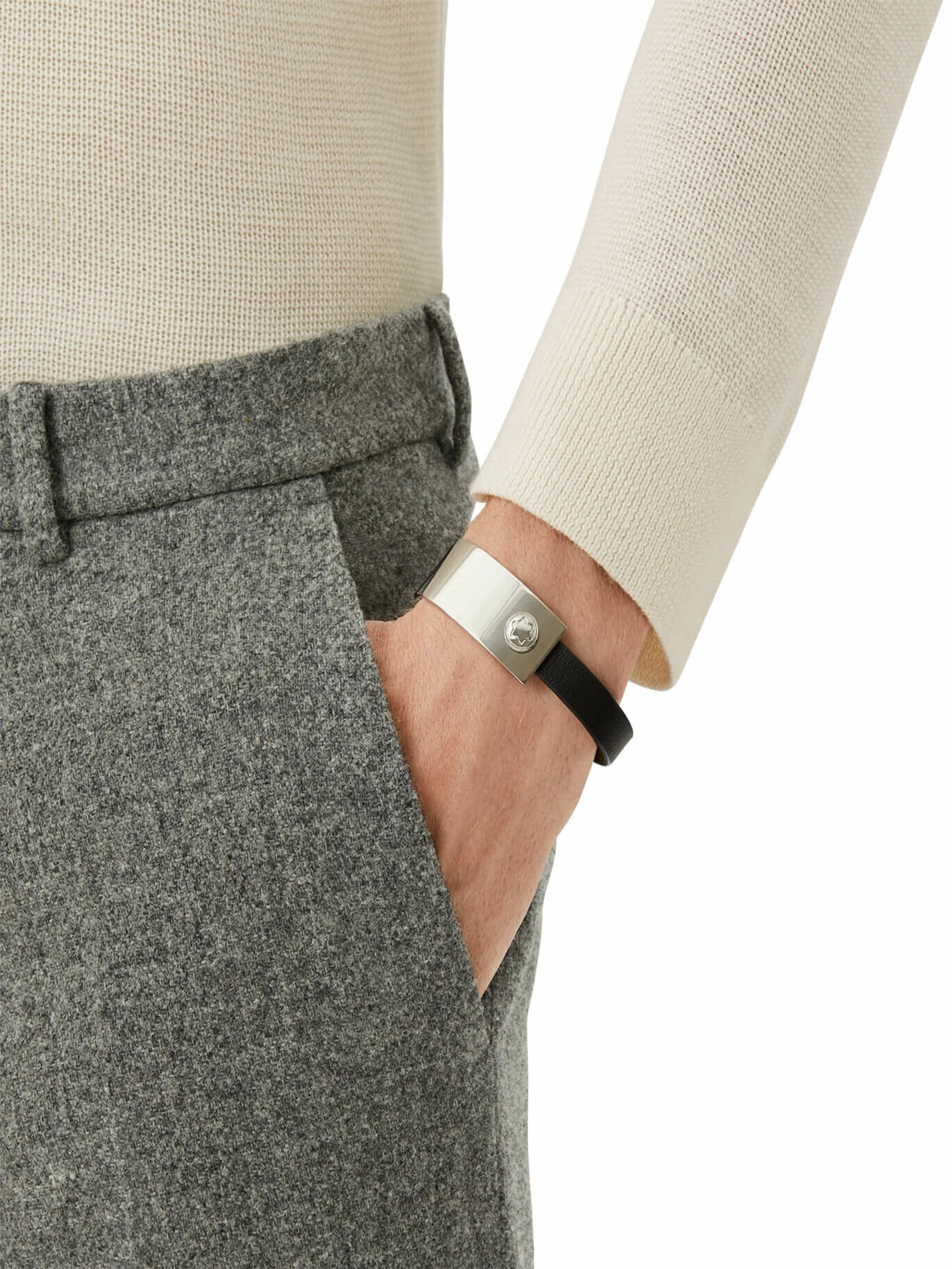 PULSERA MONTBLANC METAL CON NEGRO