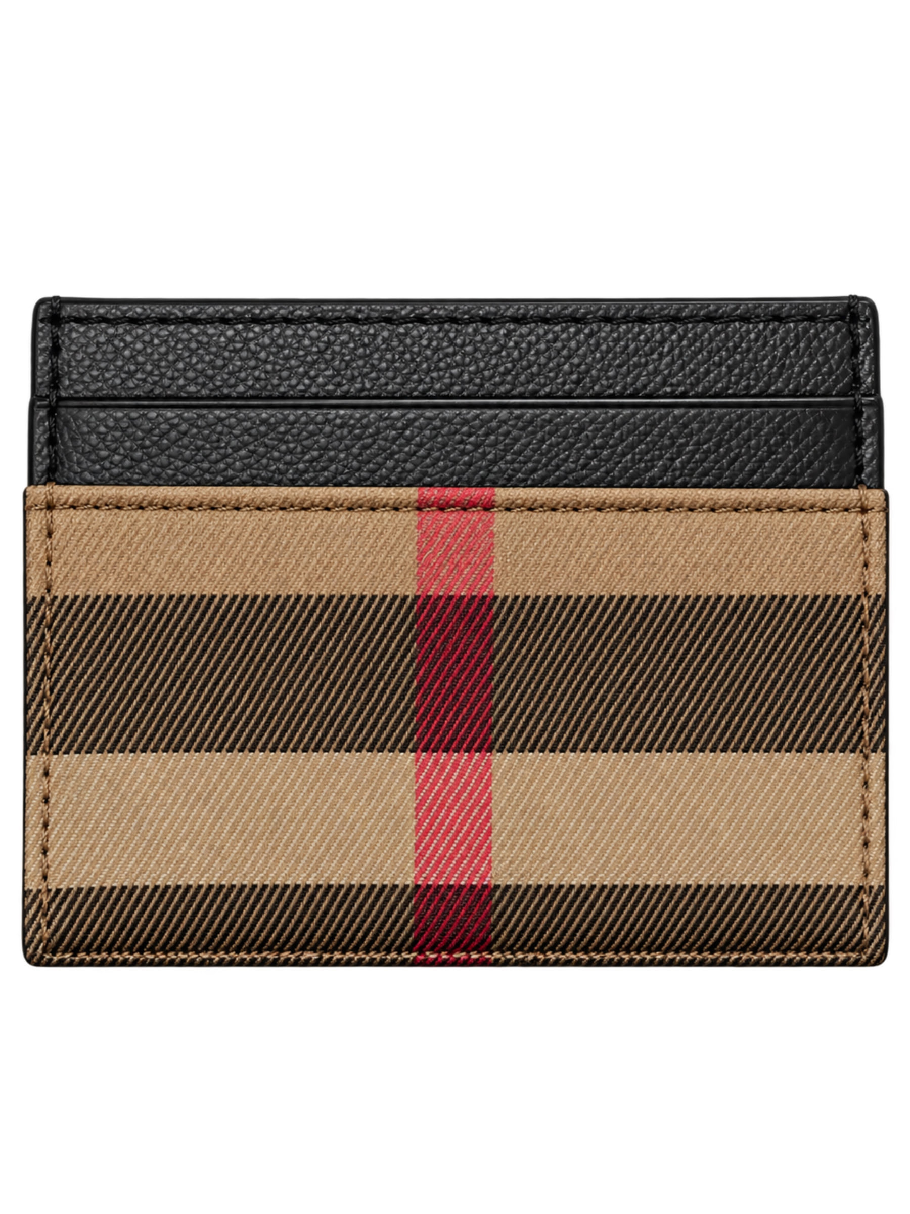 Tarjetero Burberry Negro y Estampado Cafe  Clásico 5 CC