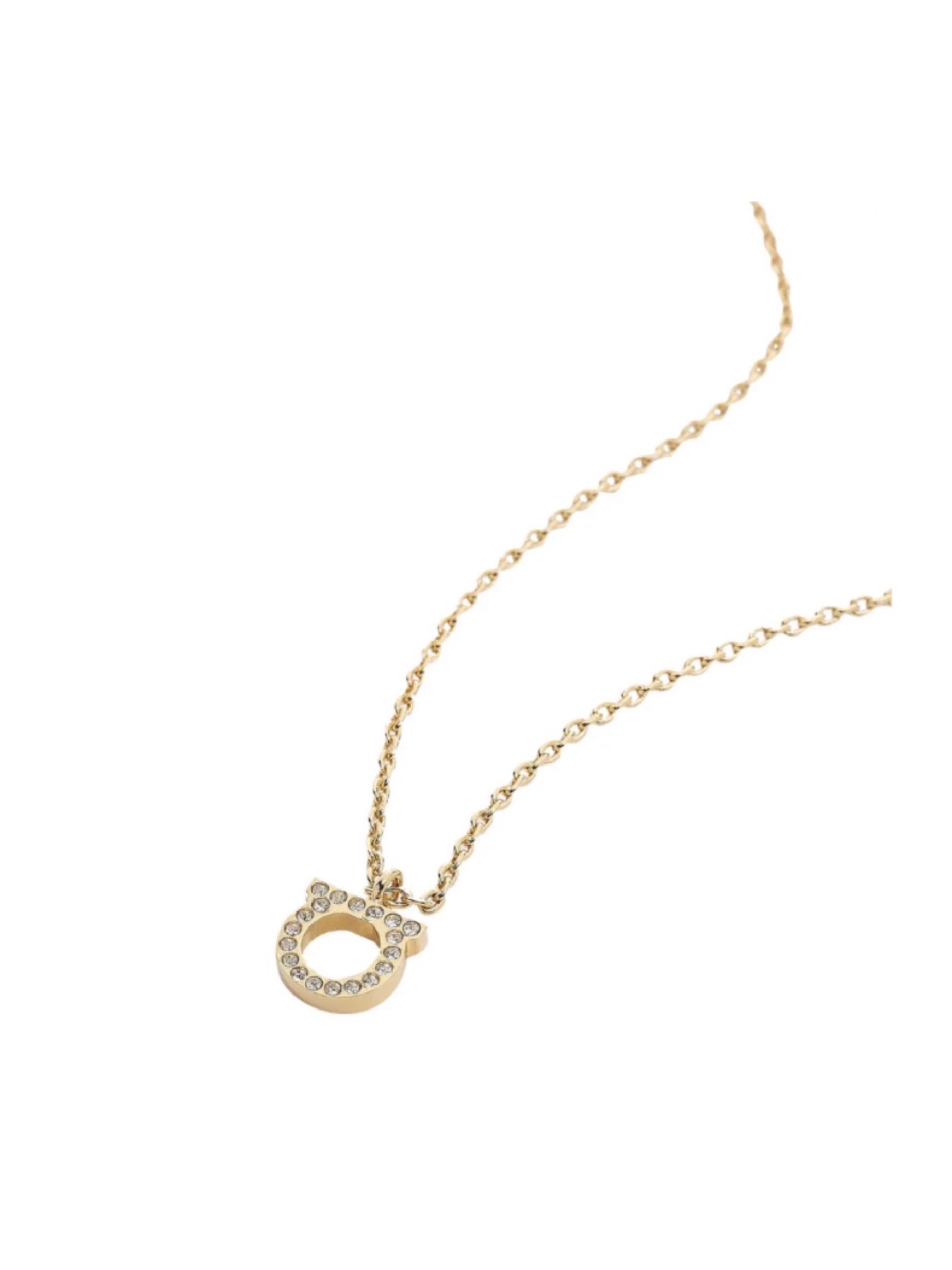 COLLAR FERRAGAMO MINI DORADO CON CRISTALES