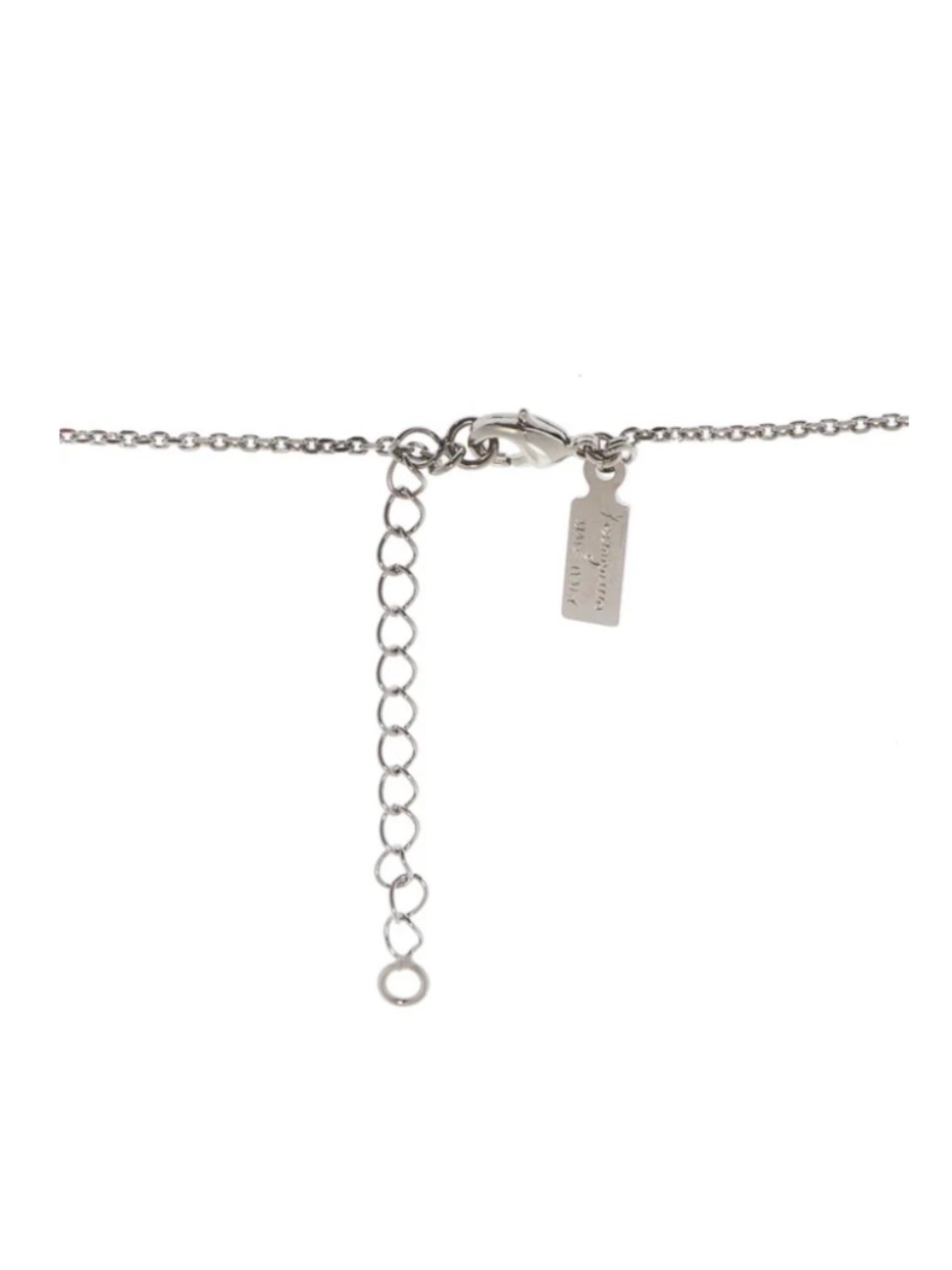 COLLAR FERRAGAMO  MINI PLATEADO CON CRISTALES 