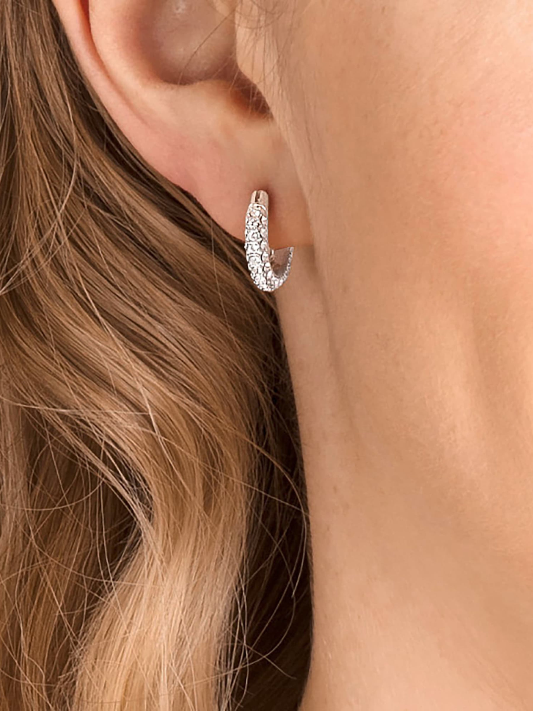 Aretes Swarowski Plateados con Cristales