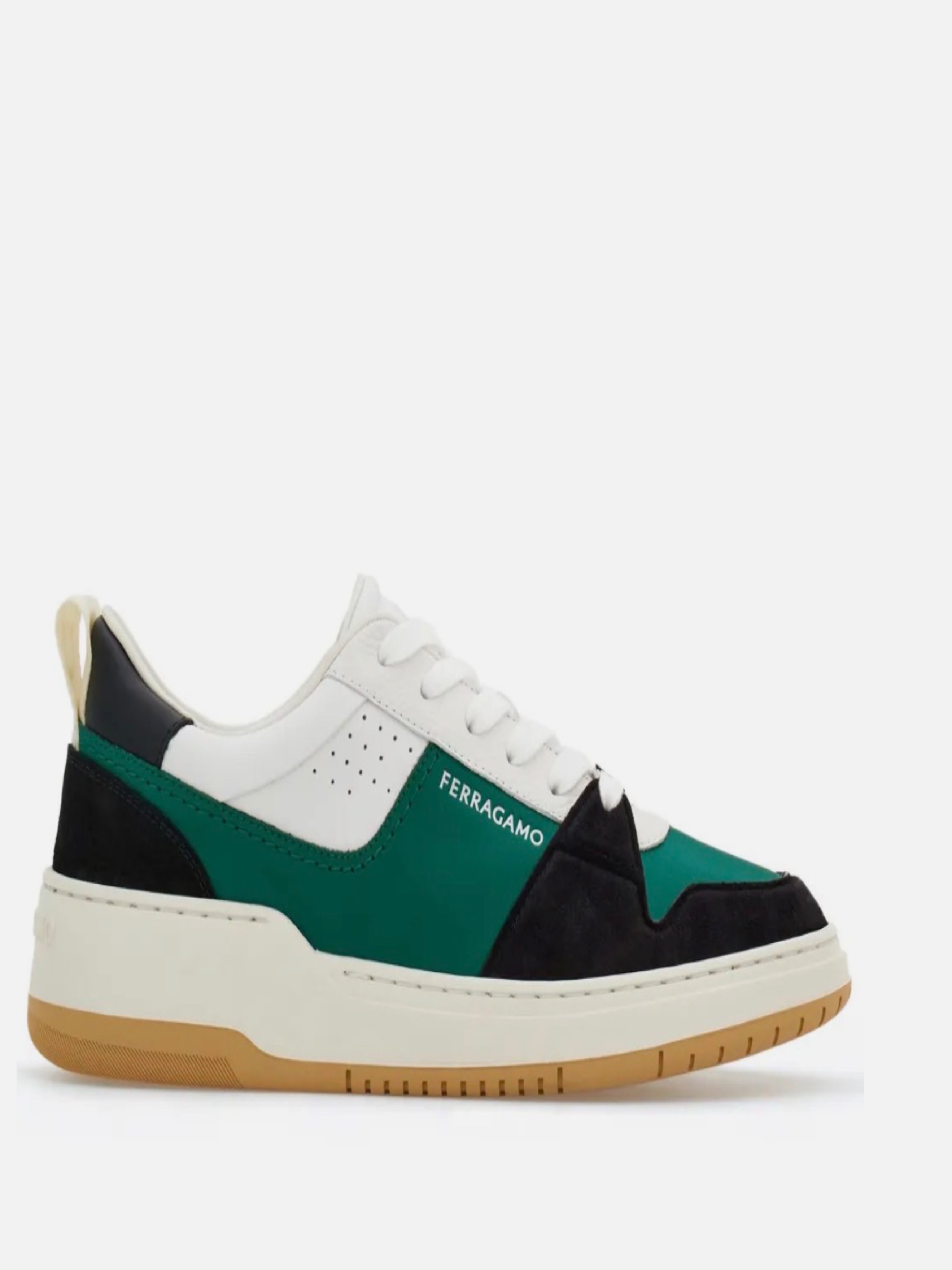 Tenis Ferragamo Negro Blanco Verde