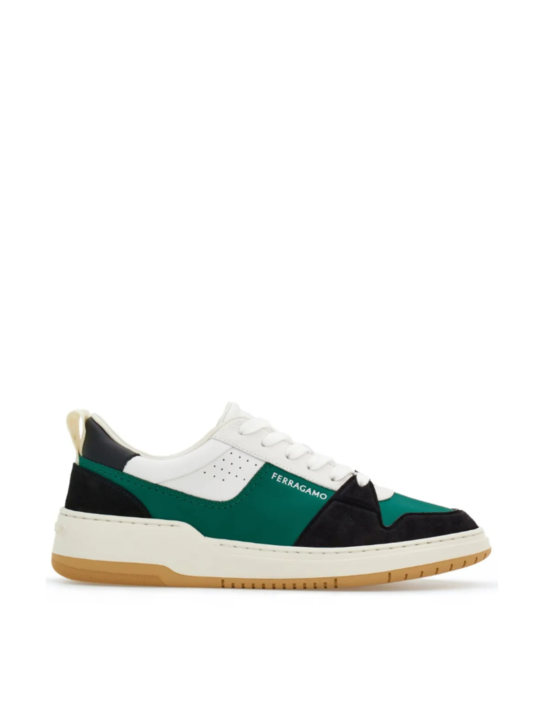 Tenis Ferragamo Negro Blanco Verde