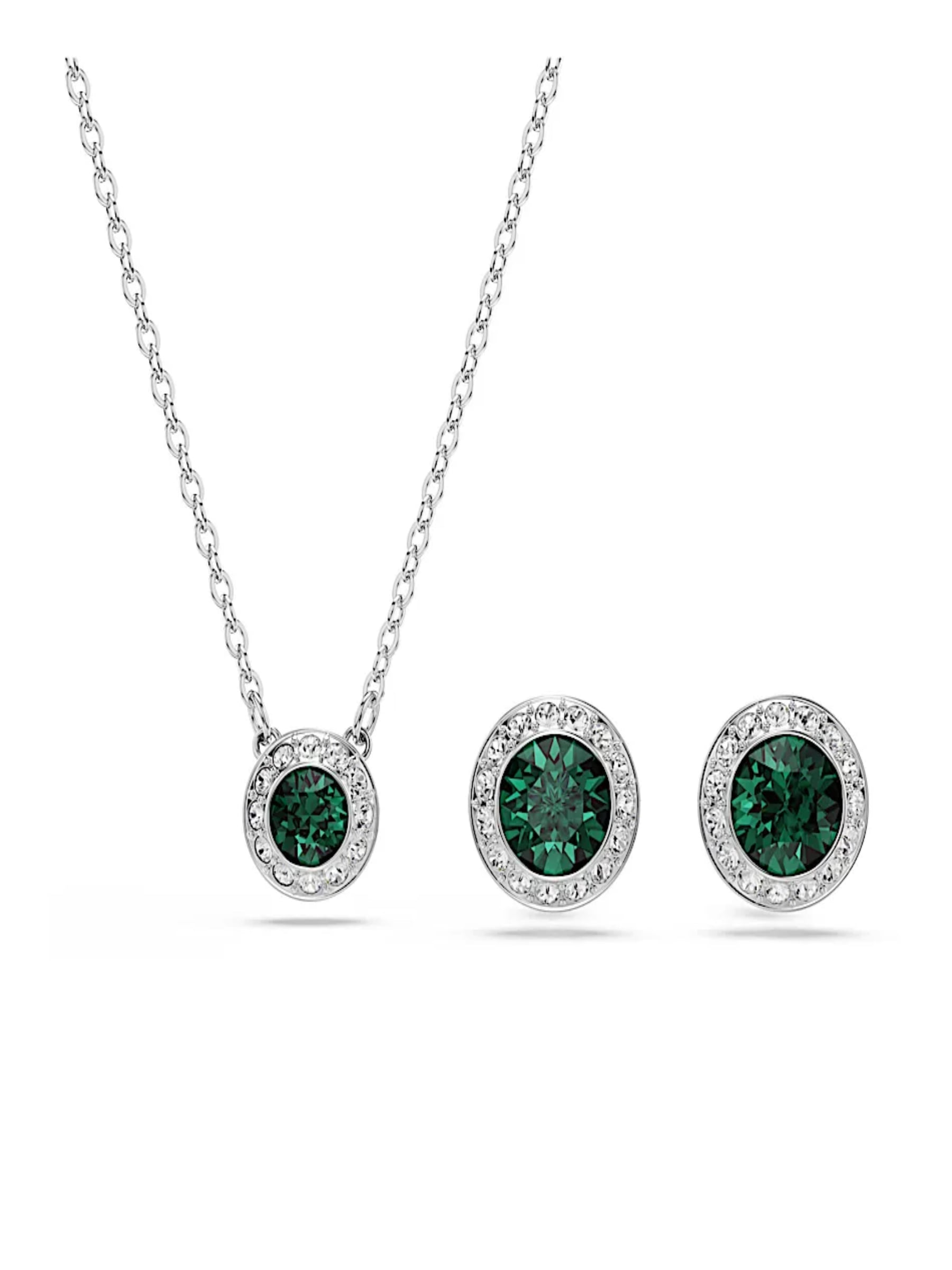 Set Collar y Aretes Swarowski Verde
